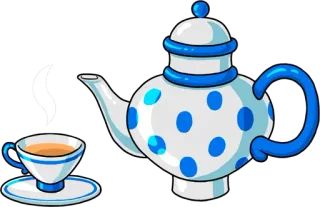 🫖 chá, bule, xícara, bebida, bebida, bebida quente telegram sticker