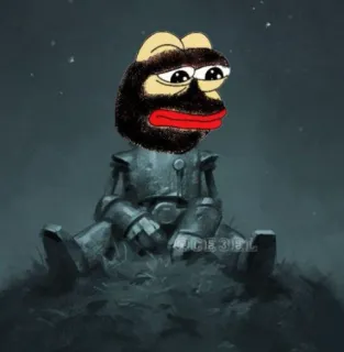 🐸 pepe, frog, meme, robot, sad, cartoon telegram sticker