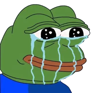 😭 Pepe the Frog pepe, żaba, płaczący, smutny, mem, mem internetowy telegram sticker