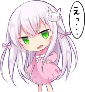 😻 えっ… anime, girl, cute, chibi, japanese, sticker whatsapp sticker