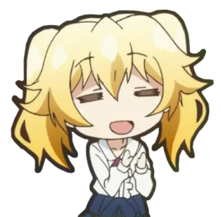 👏 anime, lindo, dibujos animados, rubia, chica telegram sticker