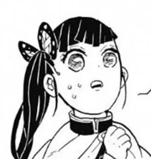 🌸 Kanao Tsuyuri Demon Slayer anime, manga, demon slayer, kanao tsuyuri, butterfly, black and white telegram sticker
