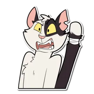 😱 gato, adesivo, zangado, desenho animado telegram sticker
