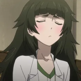 ⏱ Mahori Shiina Steins;Gate anime, personagem, Steins;Gate, feminino, cabelo comprido whatsapp sticker