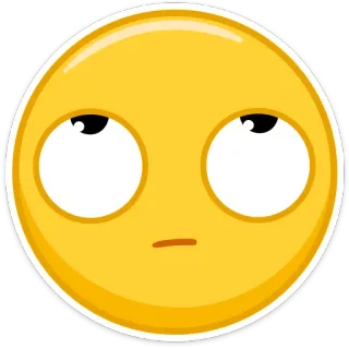 🙄 Emoji, Uitdrukking, Gezicht, Ogen rollen, Sarcasme, Oogrol telegram sticker