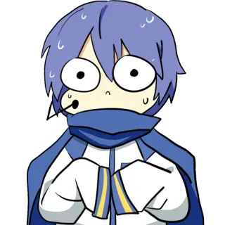 😥 Kaito Vocaloid vocaloid, kaito, anime, manga, hoạt hình, sốc, ngạc nhiên, sợ hãi telegram sticker