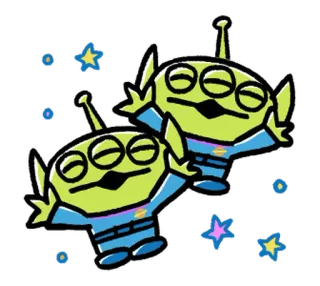 😊 Alien Toy Story 외계인, 토이 스토리, 디즈니, 픽사, 만화, 우주 외계인 telegram sticker
