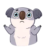 🤷‍♂️ 코알라, 어깨를 으쓱, 불확실한, 귀여운, 동물, 만화 telegram sticker