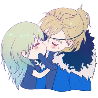 ❤️ Anime, Beijo, Fofo, Amor, Desenho animado, Romance whatsapp sticker