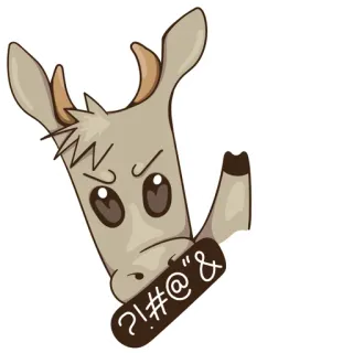 😬 ?!#@"& Elch, Cartoon, Wütend, Obszönität, Aufkleber, Tier telegram sticker