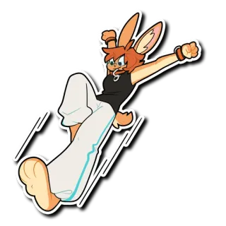 💥 Hase, Häschen, Anthropomorph, Cartoon, Figur, Tier telegram sticker