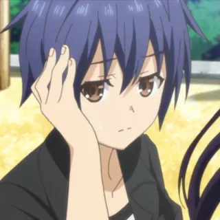 😒 anime, manga, boy, pensive, sad telegram sticker