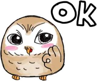 👌 OK сова, ок, птица, милый, одобрение telegram sticker