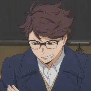 😬 Oikawa Tooru Haikyuu!! Anime, Postać, Okulary, Haikyuu, Oikawa Tooru, Kreskówka telegram sticker
