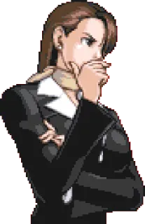 🤔 Mia Fey Ace Attorney Mia Fey, Ace Attorney, video game character, attorney telegram sticker
