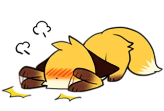 ☺️ fuchs, niedlich, erschöpft, tier, cartoon, schlafend telegram sticker