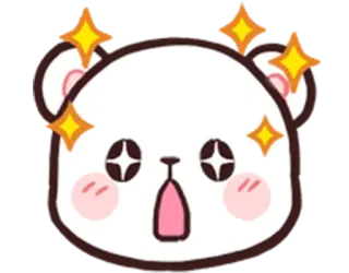 🤩 beer, schattig, verrast, glitters, cartoon, geschrokken, dier, kawaii whatsapp sticker