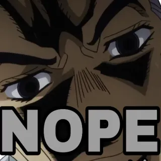 😘 NOPE nope, meme, reaction, no, refusal whatsapp sticker