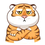 ☹️ tiger, tier, cartoon, aufkleber, illustration, orange, traurig, süß telegram sticker