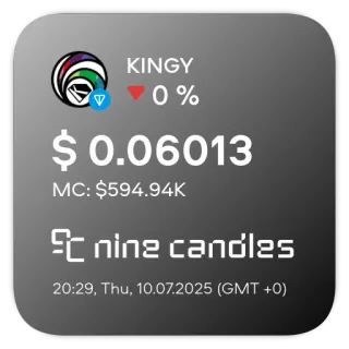 📊 KINGY
0 %
$ 0.06013
MC: $594.94K
nine candles
20:29, Thu, 10.07.2025 (GMT +0) cryptocurrency, trading, finance, investment, digital currency telegram sticker