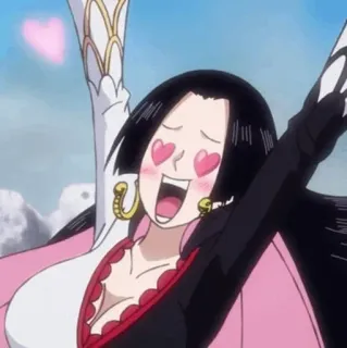 🖤 Boa Hancock One Piece anime, One Piece, Boa Hancock, mắt trái tim, hào hứng, phụ nữ telegram sticker