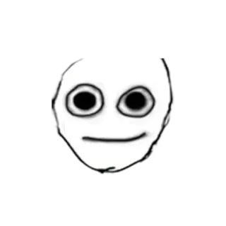 🙃 cara, tenebroso, garabato, blanco, ojos, sonriendo whatsapp sticker
