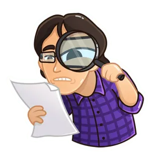 🧐 расследование, исследование, лупа, детектив, поиск, поиск, изучение whatsapp sticker