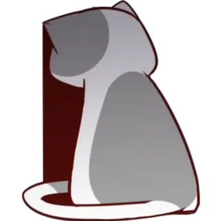 😔 mèo, động vật, thú cưng, nhà, ngồi, xám, lưng telegram sticker
