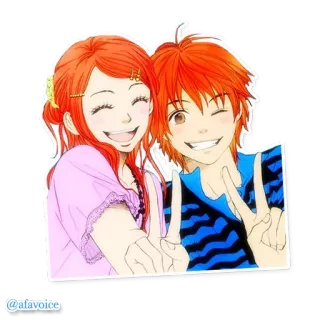 ✌ @afavoice Anime, Manga, Para, Przyjaciele, Kreskówka, Uśmiech, Wesoły telegram sticker