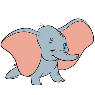 😉 Dumbo cartoon, elephant, disney, dumbo, cute, animated telegram sticker