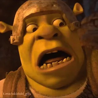 😨 Shrek Shrek, Oger, Helm, verängstigt, Filmfigur telegram sticker