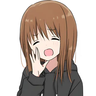 📢 Anime, Garota, Bonita, Desenho animado, Personagem, Mangá telegram sticker