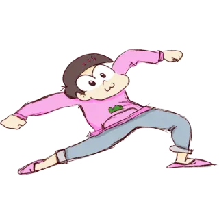 😜 Cartoon, Figur, Illustration, Rosa, Pose, Zeichnung telegram sticker