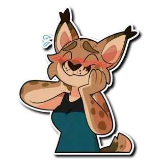 ☺️ фурри, антропоморфный, милый, смущенный, животное, мультфильм telegram sticker