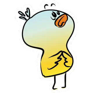 😨 bird, cartoon, animal, illustration, cute, drawing telegram sticker