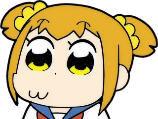 🤨 Anime, Cartoon, Mädchen, Pop Team Epic, Manga, Sticker telegram sticker