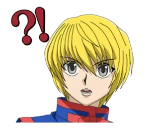 ⁉ Kurapika Hunter x Hunter anime, manga, confused, shocked, question, kurapika telegram sticker