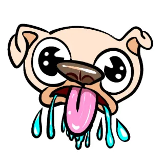 🥵 chó, hoạt hình, động vật, dễ thương, thú cưng, nhãn dán telegram sticker