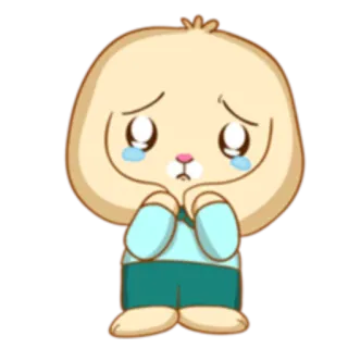 😔 triste, chorando, emocional, desenho animado, fofo, adesivo telegram sticker