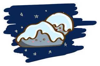 👌 nuvola, neve, carino, kawaii, inverno, meteo telegram sticker