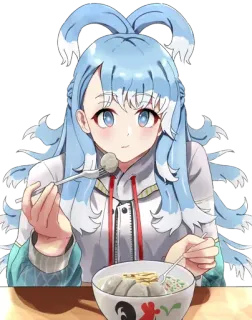 🤤 Kobo Kanaeru аниме девушка, еда, Kobo, виртуальный ютубер whatsapp sticker