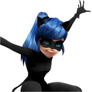 😈 Marinette Dupain-Cheng Miraculous: Tales of Ladybug & Cat Noir мультфильм, супергерой, кот, магия, девочка, Miraculous Ladybug telegram sticker