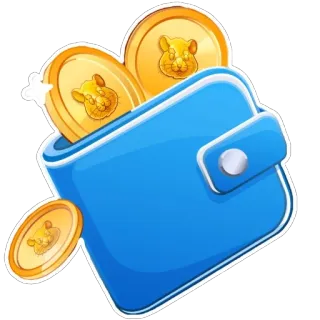 👛 wallet, money, coins, hamster, cartoon, finance telegram sticker