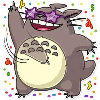 🕺 Totoro My Neighbor Totoro cartoon, anime, feest, party telegram sticker
