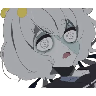 😵 アニメ, ゾンビ, 表情, 漫画, ステッカー telegram sticker