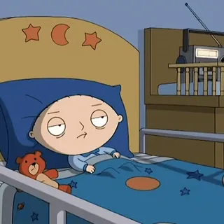 😐 Stewie Griffin Family Guy Dessin animé, Bébé, Chambre, Lit, Stewie whatsapp sticker