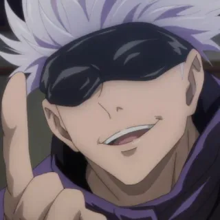 🥡 Satoru Gojo Jujutsu Kaisen anime, gojo, jujutsu kaisen, middle finger telegram sticker