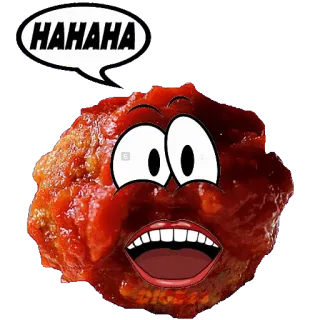 😂 HAHAHA almôndega, desenho animado, engraçado, comida, expressão, humor telegram sticker