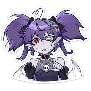 😦 anime, demon, monster, vampire, halloween, character telegram sticker