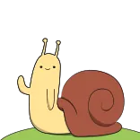 🐌 snail, cartoon, cute, waving, animated, animal telegram sticker
